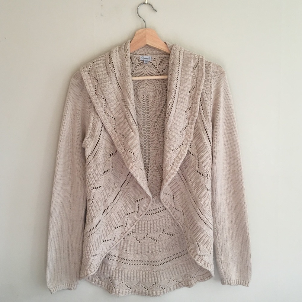 Kismet Amelia Twist Sweater Cardigan Cream Size M